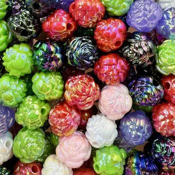 15 шт. 16/14 мм свободные бусины для изготовления ювелирных изделий для ожерелья, браслетов «сделай сам», акриловые цветы, мода 16*15mm чёрный