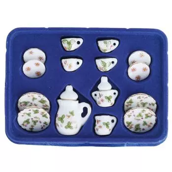 15 шт. 1/12 Керамические чайные чашки Набор для украшения кукольного домика Моделирование Мини Кухонные принадлежности Clover