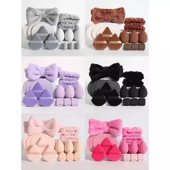 15 шт./1 комплект косметических спонжей для макияжа, блендер, косметическое яйцо, спонжи для тональной основы, спонжи для умывания лица, повязка на голову, наручные аксессуары для макияжа 1 set розовый