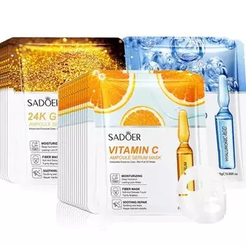 15 шт. 24K Gold Гиалуроновая кислота Маска для лица Укрепляющая увлажняющая против морщин отбеливающая маска для лица Средства по уходу за кожей