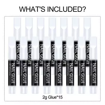 15 шт. 2 г клей для ногтей для украшения ногтей сильный клей клей для дизайна ногтей стразы набор инструментов для дизайна ногтей DIY