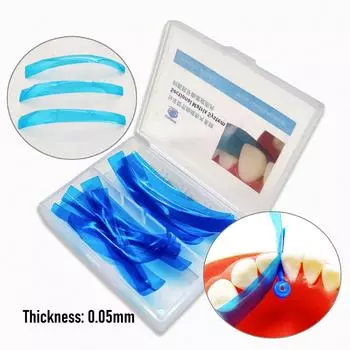 15 шт./50 шт. Стоматологическая контурная передняя матрица синяя прозрачная передняя полиэстеровая полоска толщина 0,05 мм стоматологические материалы 1 box- 15pcs