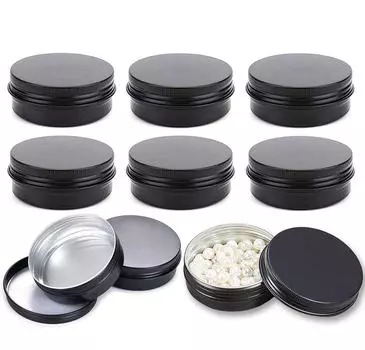 15 шт., 60 мл, 2 унции, пустые алюминиевые жестяные банки с круглой винтовой крышкой, металлические стальные банки, косметические контейнеры, ящик для хранения свечей, бальзам для губ, мазь, крем-тени для век 15pcs серебряный