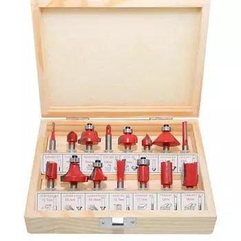 15 шт. 8 мм набор фрез для обрезки, прямая фреза, биты по дереву, карбид вольфрама, резка, деревообработка, обрезка Wooden Box Packing