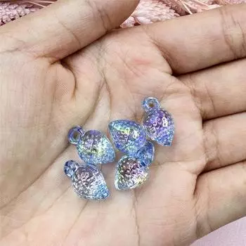 15 шт. 9,7*17 мм кулон прозрачная клубника для изготовления браслетов ювелирных изделий свободные бусины DIY ювелирные аксессуары красочные цепи для мобильных телефонов ручной работы разноцветный