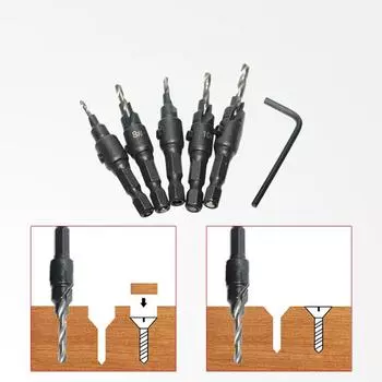 15 шт. абразивный шестигранный хвостовик зенковочное сверло дерево пробка сверла плотницкий перфоратор 15 Pcs