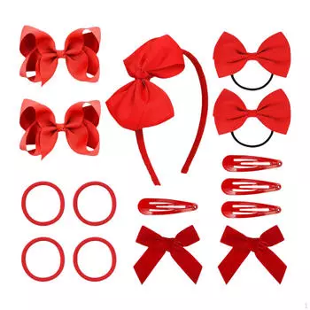 15 шт. бантики для волос для девочек милые красные заколки для детского душа косплей свадьба