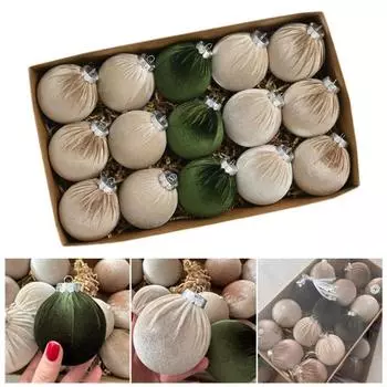 15 шт. бархатных рождественских шаров, небьющиеся флокированные рождественские елочные подвесные шары, праздничные украшения для дома, вечеринки, свадьбы, Рождества