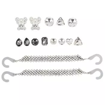 15 шт. блестящие аксессуары для обуви из пластикового сплава, сверкающие, легко устанавливаемые, прочные украшения для обуви с отверстиями