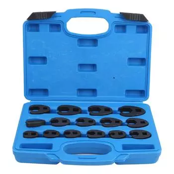 15 шт. гаечных ключей с конусной головкой 3,8 дюйма и 1,2 дюйма, гаечный ключ с открытым зевом Crowfoot 8-24 мм из хромомолибденовой стали белый