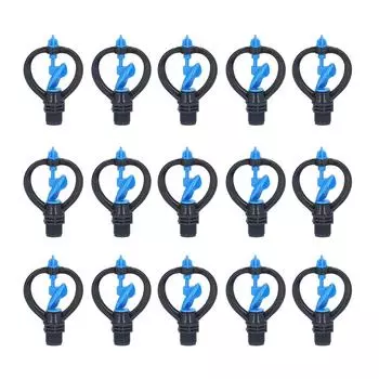 15 шт. газонная насадка-дождеватель G1/2 с внешней резьбой, автоматическое вращение на 360 градусов, средний диапазон для газона и сада