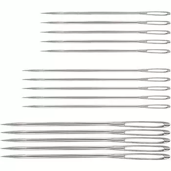 15 шт., игла для ручного шитья, игла с большим отверстием, игла для старика, бытовая игла с большим глазом, тонкая длинная традиционная ручная швейная одежда Big Eye Needles - 3 Sizes Mixed 15 Pieces