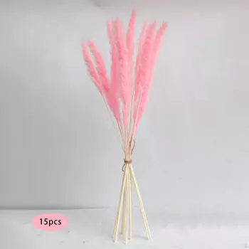 15 шт. Искусственные сушеные, тростниковые цветы, букет, для вазы, цветочная композиция, свадебный стол жёлтый