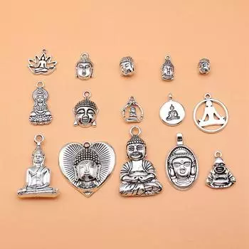15 шт./компл. Статуя Будды, подвески, аксессуары для ювелирных изделий, винтажные аксессуары