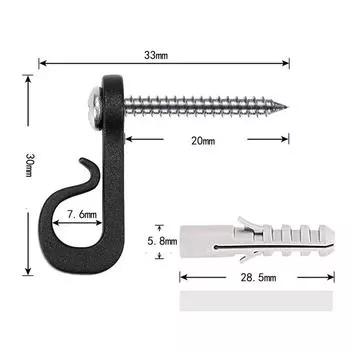 15 шт. крючки для гирлянд с винтами, крючки для внутреннего и наружного освещения, зажимы для подвешивания феи белый
