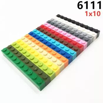 15 шт./лот MOC Запчасти 6111 Кирпич 1x10 Совместимые фигурки Кирпичи DIY Сборка Строительные блоки Частицы Детские Головоломки Игрушки для мозга Подарок