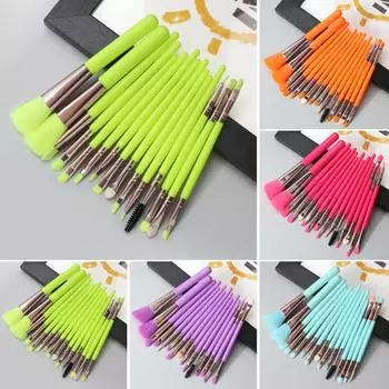 15 шт./набор женских тональных пудр, теней для век, румян, мягкие кисти для макияжа