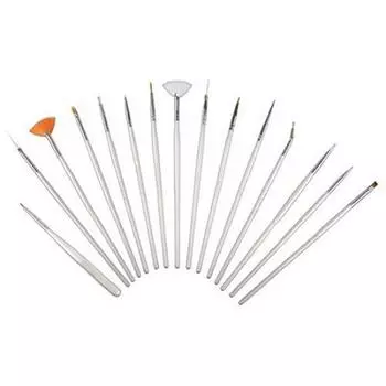 15 шт. ногтей гель дизайн перо живопись польский кисть расставить точки набор инструментов для рисования One Size