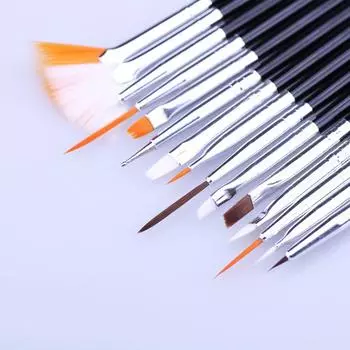 15 шт. ногтей гель дизайн перо живопись польский кисть расставить точки набор инструментов для рисования 15pcs чёрный