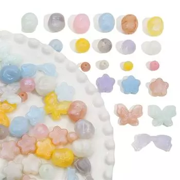 15 шт./пакет акриловые бусины-бабочки с бантом, жемчужные блестящие бусины, свободные бусины-разделители для серег, ожерелья, брелок, аксессуары для самостоятельного изготовления ювелирных изделий 8mm 50pcs слоновая кость