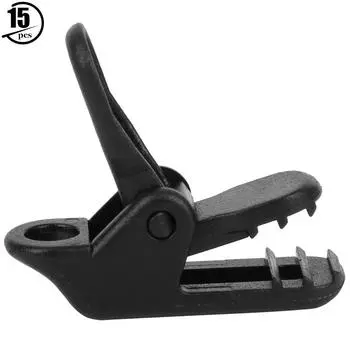 15 шт. пластиковый зажим для тента, навеса, зажим для брезента, инструмент для затягивания, черный