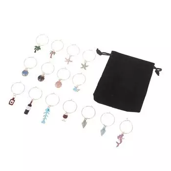 15 шт., подвески для бокалов, маркеры, бирки, идентификация, дегустация вина, девичник