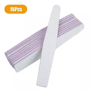 15 шт. профессиональные пилочки для ногтей, двусторонние наждачные доски, 100180, гелевые пилочки и буферы для ногтей Type 2 (Rhomb) серебряный