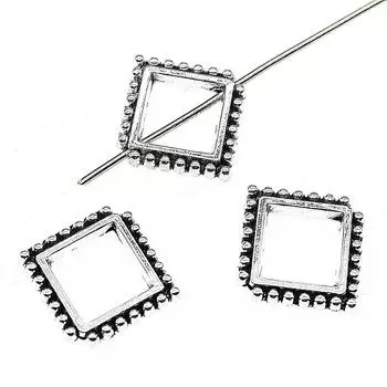 15 шт. Прокладки для ювелирных изделий своими руками, ручная работа, проставки с маленькими отверстиями, бусины 17x15x3 мм, размер отверстия 1 мм B13796 античный серебряного