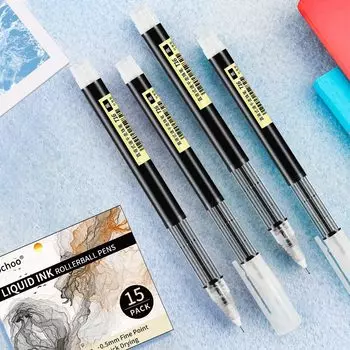 15 шт. ручек с жидкими чернилами, ручки для письма с тонкими точками 0,5 мм