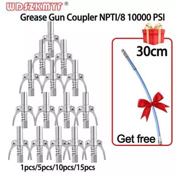 15 шт., соединительная муфта для пистолета 10000 фунтов на квадратный дюйм, смазочная насадка для ремонта масляного насоса NPTI/8, быстросъемный наконечник для автомобильного шприца, смазочный наконечник