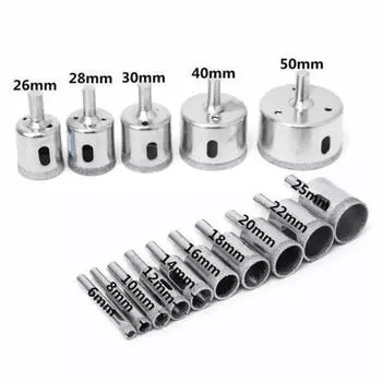 15 шт. сверло с алмазным покрытием, открывалка для стеклянных отверстий, керамические мраморные бусины, полировщик