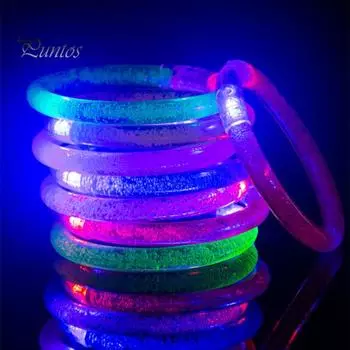 15 шт. светодиодный светящийся браслет светится в темноте переключатель включения/выключения 8-12 ч светящийся браслет мигающий светодиодный браслет аксессуар на руку 15pcs