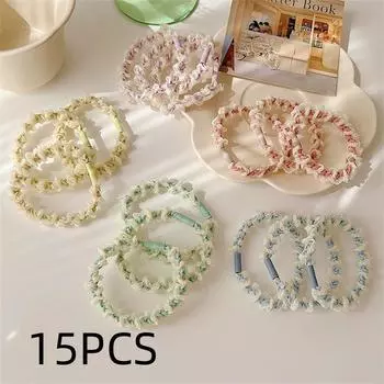 15 шт. Свежая сетка, резинка, летняя кружевная повязка на голову для женщин, высокая эластичность, прочная повязка на голову, аксессуар-повязка для волос