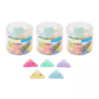 15 шт. треугольных скрепок для бумаги, защита углов 90 градусов, ПЭТ, широко используемые цветные скрепки для бумаги