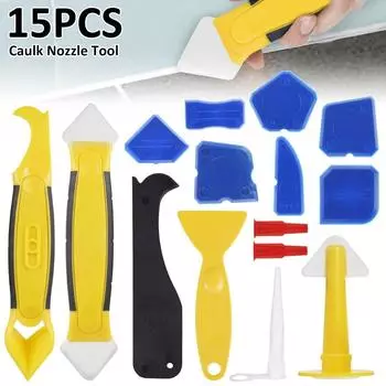 15 шт., угловой скребок для заделки швов, инструмент для заделки швов, многофункциональная резиновая лопата для удаления силикона, угловая лопата для швов 15pcs