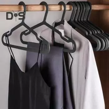 15 шт. вешалок для одежды с широкими выемками для плечиков, устойчивые к деформации, прочные, несущих нагрузку, экономящие место, сушилки для одежды чёрный