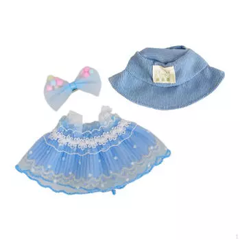 15 см 17 см кукольное платье, аксессуар в виде зайчика, детский костюм для ролевых игр, реквизит для фотосъемки, милая одежда синий