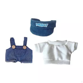 15 см 17 см плюшевая кукла одежда наряды мультфильм фото реквизит комбинезон и шляпа девочка style C