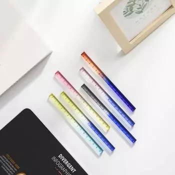 15 см 20 см 30 см градиентные прямые линейки прозрачные DIY инструменты для рисования линейка для рисования для студентов 20cm-C