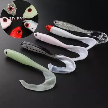 15 см/6 г мягкая рыболовная приманка с длинным хвостом, светящаяся мягкая приманка, джиг-головка, мягкая приманка, рыболовные снасти