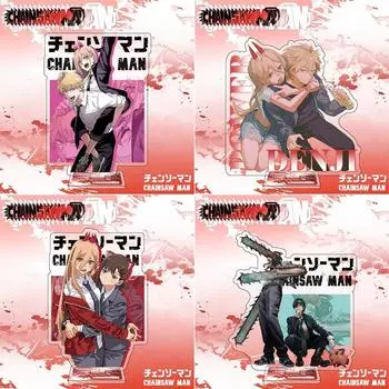 15 см аниме бензопила, фигурка человека, подставка, модель Denji Pochita Makima Power Beam, ангел, акриловый стоячий знак, игрушки для фанатов 1