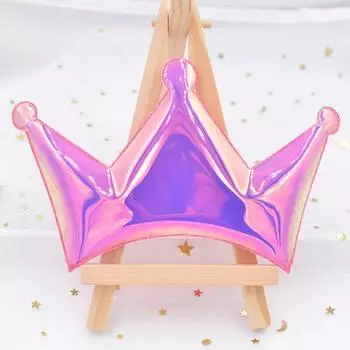 15 см блестящие аппликации из искусственной ткани с большой короной, мягкие нашивки для фестиваля, вечеринки, сделай сам, детская заколка для волос, головные уборы, орнамент, аксессуары розовый