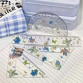 15 см цветная новая линейка с крыльями котенка из четырех частей прозрачная линейка высокая ценность Ins линейка для студентов канцелярские принадлежности для студентов набор канцелярских принадлежностей