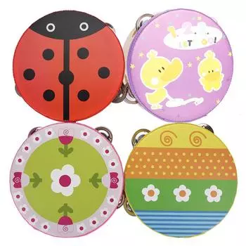 15 см деревянный ручной бубен ручной барабан колокол музыкальный ударный инструмент игрушка в подарок 1#