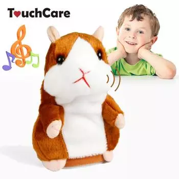 15 см говорящий хомяк мышь домашнее животное плюшевая игрушка электрическая пластинка хомяк развивающая детская мягкая игрушка серый