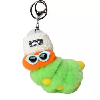 15 см кулон в виде гусеницы из кроличьего меха брелок в виде гусеницы плюшевый брелок в виде гусеницы purple pink