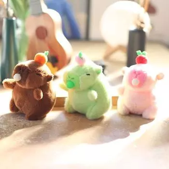 15 см милый плюшевый кулон в виде мыльных пузырей Капибала, мультяшный брелок-подвеска в виде капибары, кукла, плюшевый брелок, украшение для автомобиля, подвеска зелёный