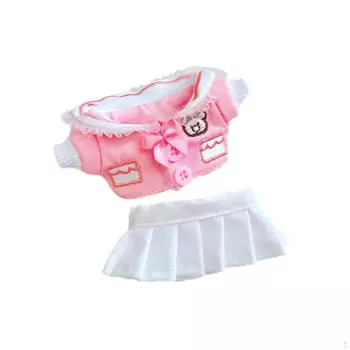 15 см плюшевый кукольный гардероб с юбкой и аксессуарами розовый