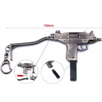 15 см сплав миниатюрный пистолет-пулемет модель Uzi подвеска высокое качество пистолет брелок ремесло кулон поддельный пистолет оружие детские подарки