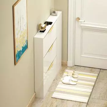 15 см ультратонкий обувной шкафчик легкий роскошный обувной шкаф PianoPaint для входа в дом узкая экономящая пространство полка для обуви деревянная мебель